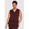 thumbnail image 1 of Women's Plus Size Heart Geometric Pointelle Button Front Vest, 1 of 4