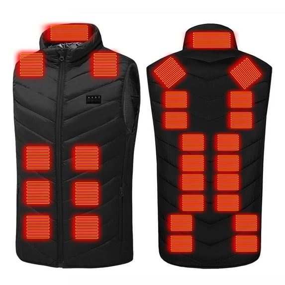 Women's Plus Size Heated Vest with 29 Heating Areas USB Powered Battery Operated Winter Wear
