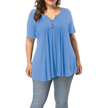 VEKDONE Prime Day Deal 2024 Women's Plus Size Linen Shirt Casual Round ...