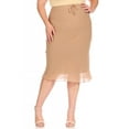 thumbnail image 1 of Women's Plus Size High Rise Chiffon Overlay Maxi Draped Skirt with Waist Tie Accent, 1 of 6