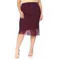 thumbnail image 1 of Women's Plus Size High Rise Chiffon Overlay Maxi Draped Skirt with Waist Tie Accent, 1 of 6