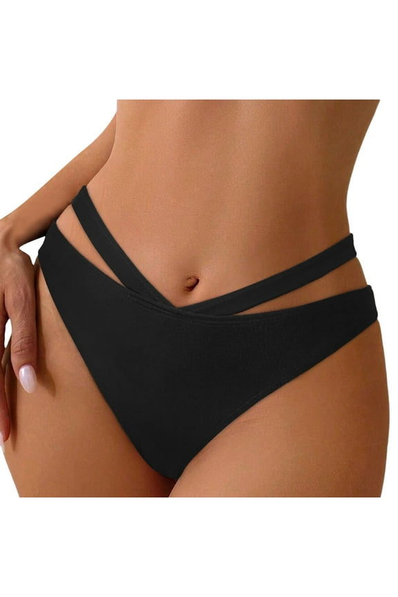 Women's Plus Size High Waist Bikini Bottoms - Ruched, High Cut - Full Coverage - Swim/Beach/Yoga Shorts