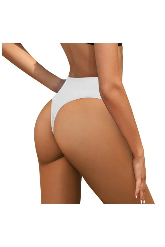 Women's Plus Size High Waist Bikini Bottoms Swim Briefs with Drawstring Elastic Waist for Beach Surfing