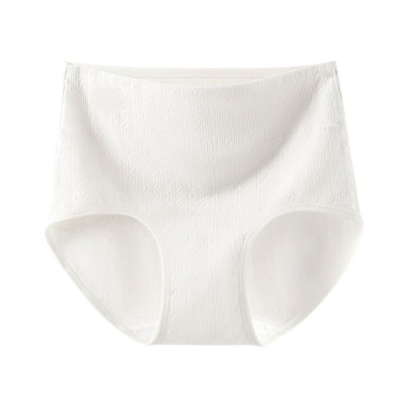 Women's Plus Size High Waist Breathable Briefs - Elongated Crotch Belly Cinching Underwear