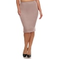 thumbnail image 1 of Moa Collection Women's Plus Size High Waist Casual Lightweight Solid Pencil Midi Skirt, 1 of 3