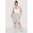 thumbnail image 1 of Women's Plus Size High Waist Cell Phone Pocket Biker Shorts, 1 of 5