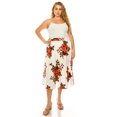 thumbnail image 1 of Women's Plus Size High Waist Elastic Casual A-Line Floral Printed Midi Skirt, 1 of 5