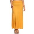 thumbnail image 1 of Women's Plus Size High Waist Maxi Skirt Foldable Waistband Relaxed Fit, 1 of 6