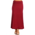 thumbnail image 1 of Women's Plus Size High Waist Maxi Skirt Foldable Waistband Relaxed Fit, 1 of 6