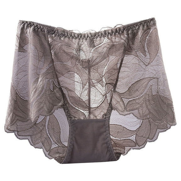 Women's Plus Size High Waist Lace Underwear Seamless Comfortable Breathable Soft Stretch Panties Briefs