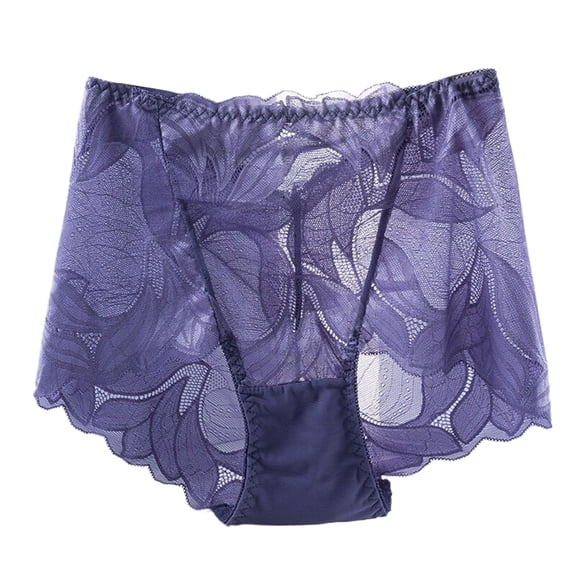 Women's Plus Size High Waist Lace Underwear Seamless Comfortable Breathable Soft Stretch Panties Briefs