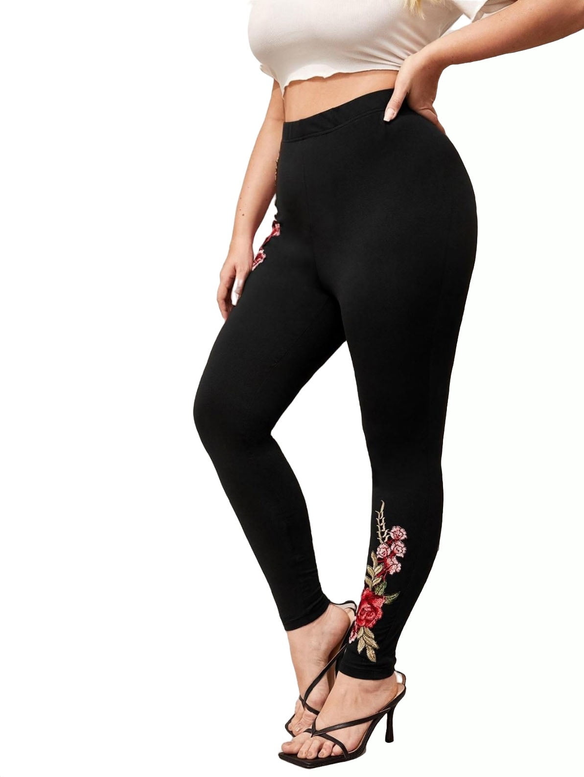 Women's Plus Size High Waist Leggings Stretchy Casual Pants 1XL(14)