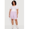 thumbnail image 1 of Women's Plus Size High Waisted Cargo Bike Shorts, 1 of 4
