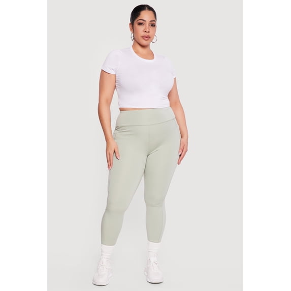 Women's Plus Size High Waisted Cell Phone Pocket Leggings