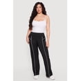 thumbnail image 1 of Women's Plus Size High Waisted Contrast Piping Pants, 1 of 4