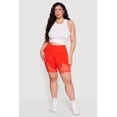 thumbnail image 1 of Women's Plus Size High Waisted Mesh Insert Bike Shorts, 1 of 4