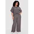 thumbnail image 1 of Women's Plus Size High Waisted Seersucker Wide Leg Pants, 1 of 4