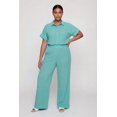 thumbnail image 1 of Women's Plus Size High Waisted Seersucker Wide Leg Pants, 1 of 4