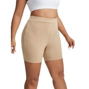 Women's Plus Size High Waisted Tummy Control Black Tights Yoga Pants Biker Shorts 3XL