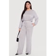 thumbnail image 1 of Women's Plus Size High Waisted Wide Leg Brushed Knit Pants, 1 of 4