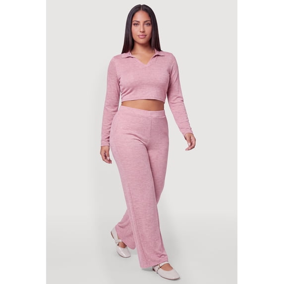 Women's Plus Size High Waisted Wide Leg Casual Pants with Pockets