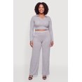 thumbnail image 1 of Women's Plus Size High Waisted Wide Leg Casual Pants with Pockets, 1 of 4