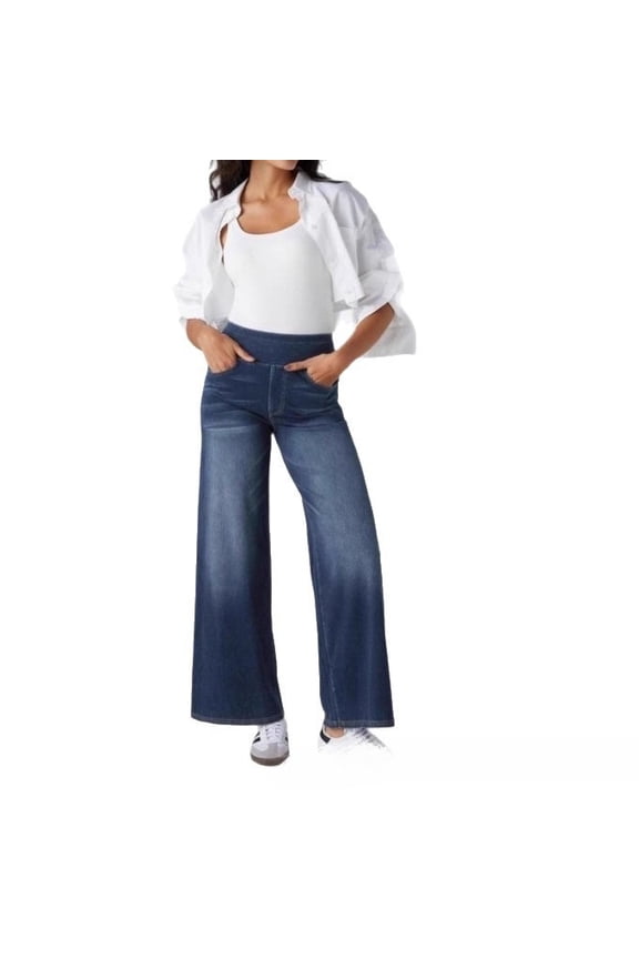 Women’s Plus-Size High-Waisted Wide-Leg Jeans, Vintage Washed Loose-Fit Denim Pants, Casual Long Trousers for Daily Wear, Comfortable Relaxed Retro Style