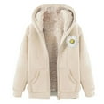 thumbnail image 1 of Women's Plus Size Hooded Coat Winter Warm Lamb Print Cardigan Outerwear Casual Long Jacket, 1 of 2