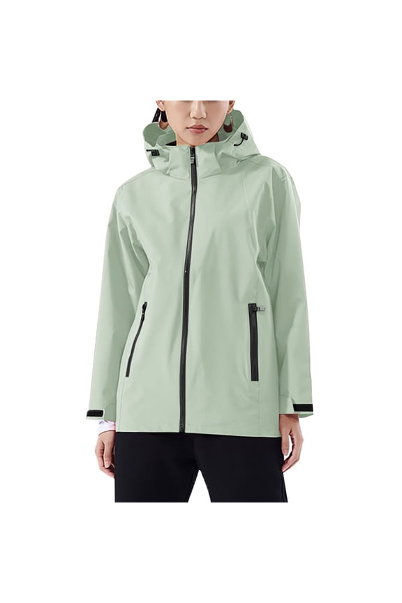 Women's Plus Size Lightweight Windbreaker Jacket Packable Hooded Fall Outerwear for Comfort
