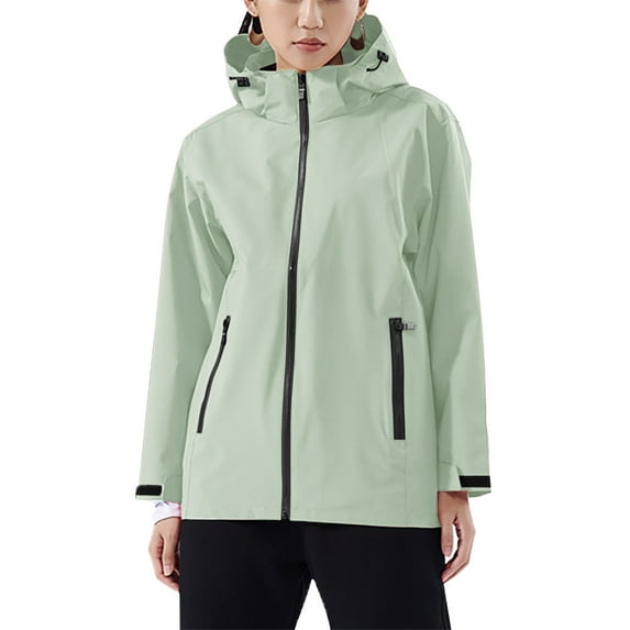 Women's Plus Size Lightweight Windbreaker Jacket Packable Hooded Fall Outerwear for Comfort