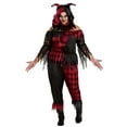 thumbnail image 1 of Women's Plus Size Jinxed Jester Clown Costume, 1 of 7