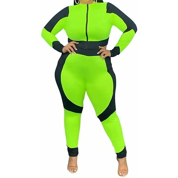 Women's Plus Size Jogging Suits Tracksuits Two Piece Crop Tops Sweatshirt & Long Pants Sweat Suits Sets