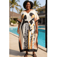 thumbnail image 1 of Women's Plus Size Kaftan Dresses Boho Long Maxi Dress Ladies Casual Hippie Kimono Sleeve Loose Caftan Online, 1 of 8