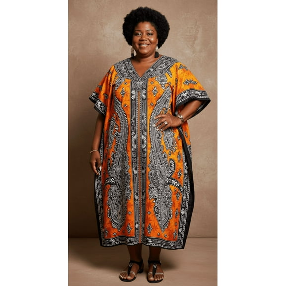Women's Plus Size Kaftan Dresses Boho Long Maxi Dress Ladies Casual Hippie Kimono Sleeve Loose Caftan Online