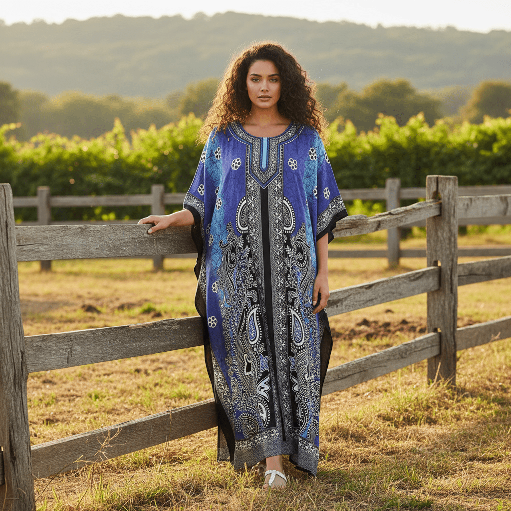 kaftan maxi dress plus size Plus Size African Kaftan Dress for Women | Full Length Loose Fit Caftan with pockets