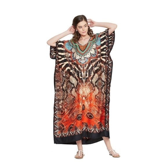 Women's Plus Size Kaftan Dresses for Women Casual Long Caftan Plus Size Maxi Kimono Ladies Caftans Online by Oussum