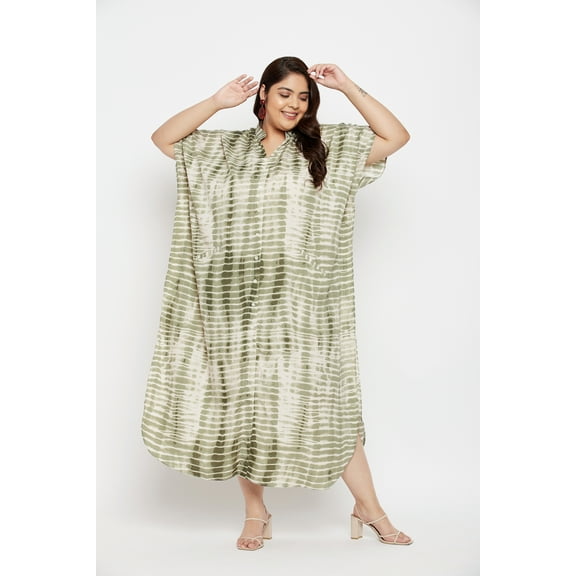 Women's Plus Size Kaftans Dress Printed Long Maxi Button Down Caftan Dresses