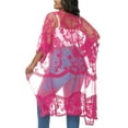 thumbnail image 1 of Women's Plus Size Kimono Floral Lace Cardigan Beach Cover Up Swimsuit, 1 of 7