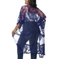 thumbnail image 1 of Women's Plus Size Kimono Floral Lace Cardigan Beach Cover Up Swimsuit, 1 of 7