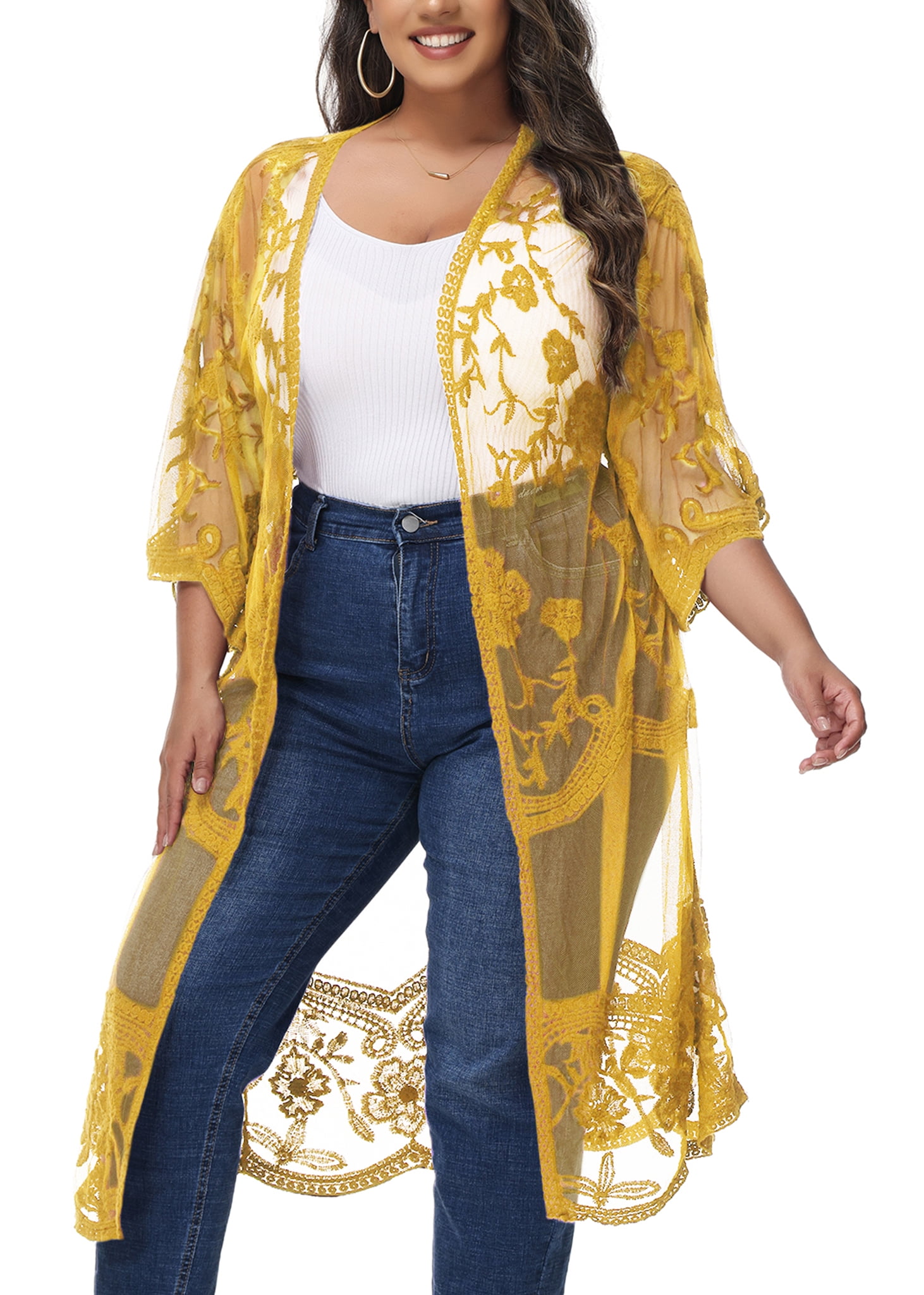 Plus size kimono vest clearance