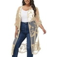 thumbnail image 1 of Women's Plus Size Kimono Floral Lace Cardigan Beach Cover Up Swimsuit, 1 of 7