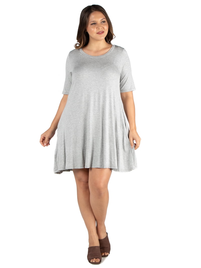 BrandName women's Size Knee Length T Shirt Dress, Pockets