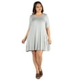 thumbnail image 1 of Women’s Plus Size Knee Length Pocket T Shirt Dress, 1 of 3