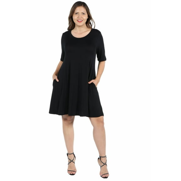 Women’s Plus Size Knee Length Pocket T Shirt Dress