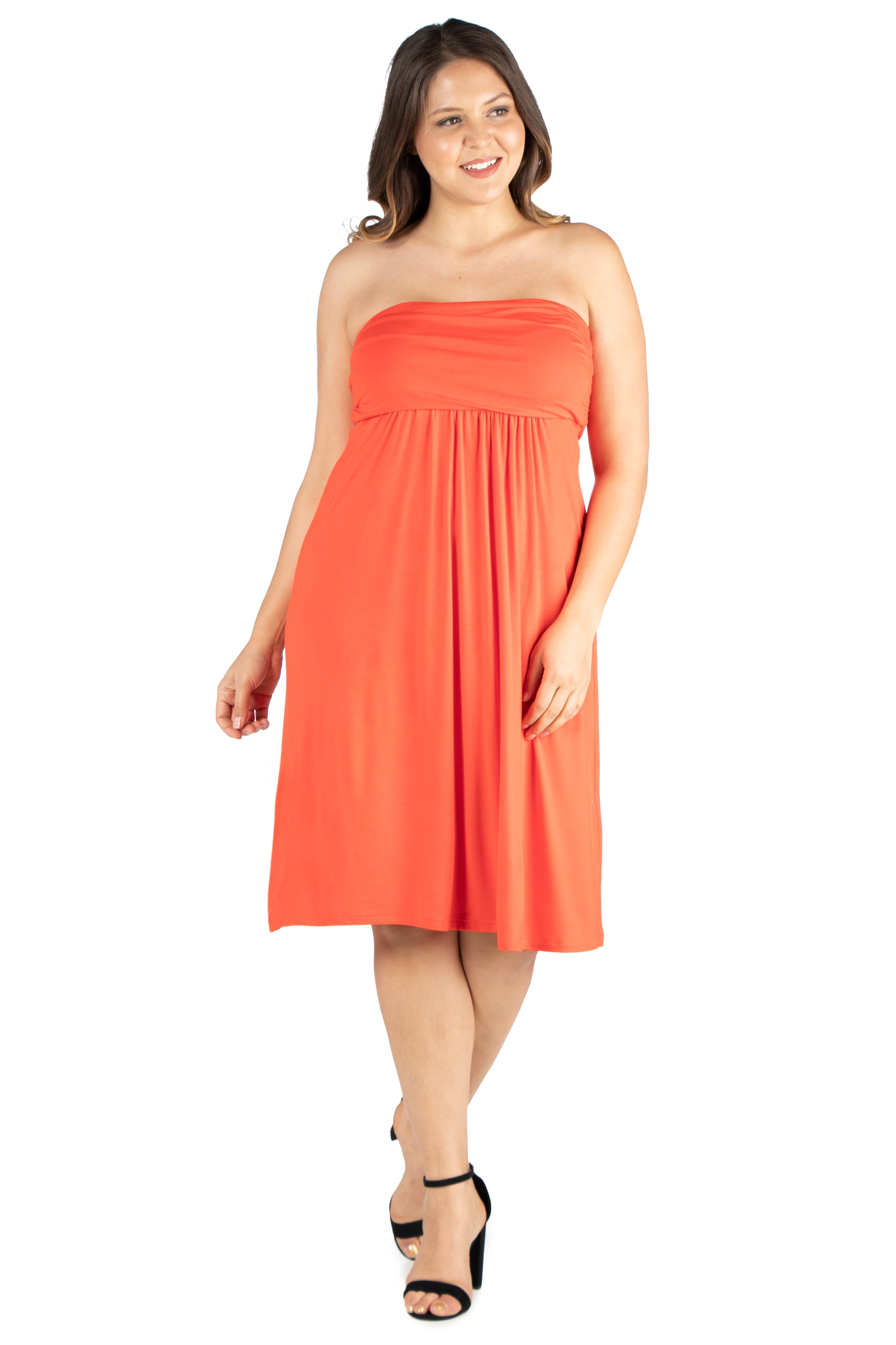 Women’s Plus Size Knee Length Strapless Mini Dress