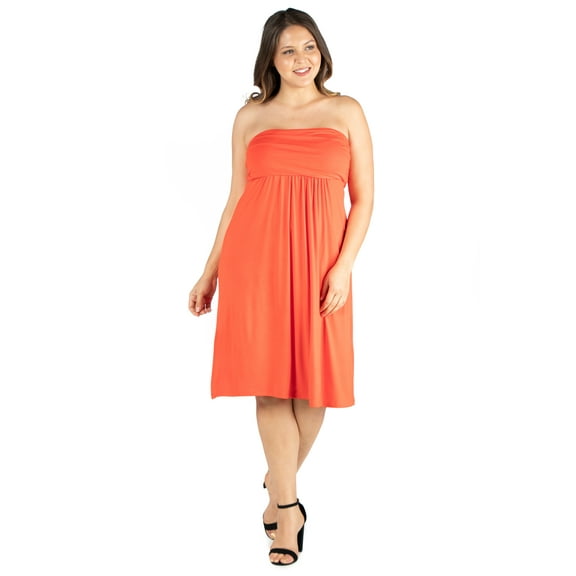 Women’s Plus Size Knee Length Strapless Mini Dress