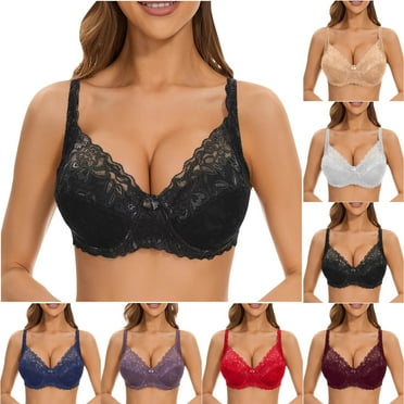 Women's Plus Size Lace Back Bra: Comfortable, Breathable, Sexy Wrap Style for Daily Wear, Yoga & Sports (C/D Cups)