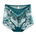 thumbnail image 1 of Women's Plus Size Lace Briefs High Waist Ultra-Thin Panties Full Coverage Mesh Breathable Underwear (Large, Green), 1 of 3