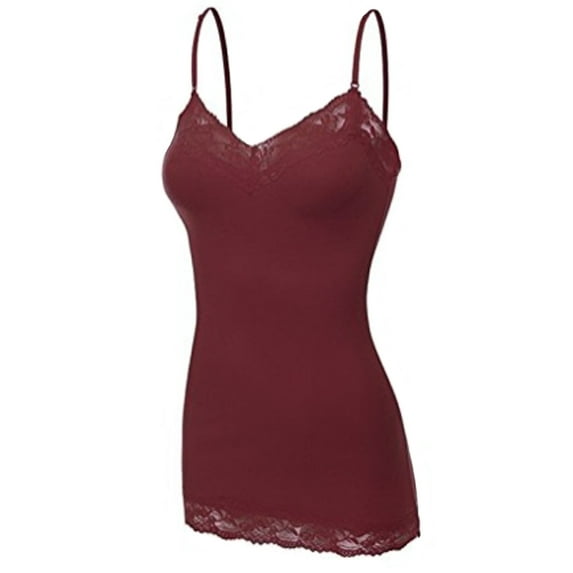 Women's Plus Size Lace Low-cut Camisole Tank Top Adjustable Cami