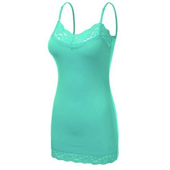 Women's Plus Size Lace Low-cut Camisole Tank Top Adjustable Cami